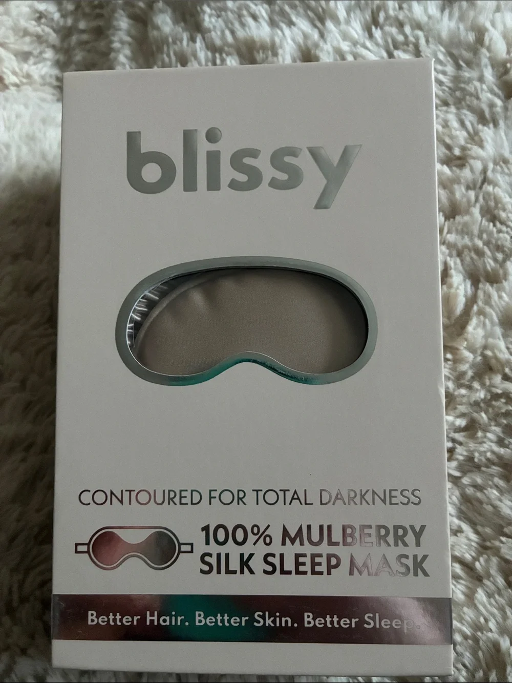 Blissy Luxe Silk Sleep Mask in Champagne